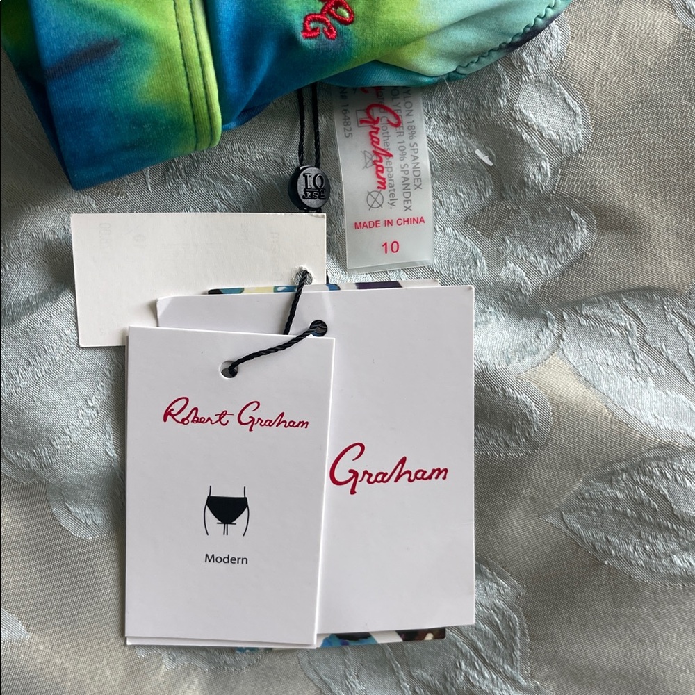New Robert Graham Multicolor 2 Pieces Bikini Beach Pool Vacation Swimwear - Picture 7 of 13